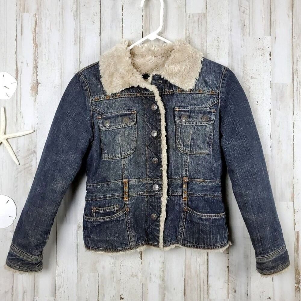 Arizona Jeans Fur Lined Denim Jacket Medium